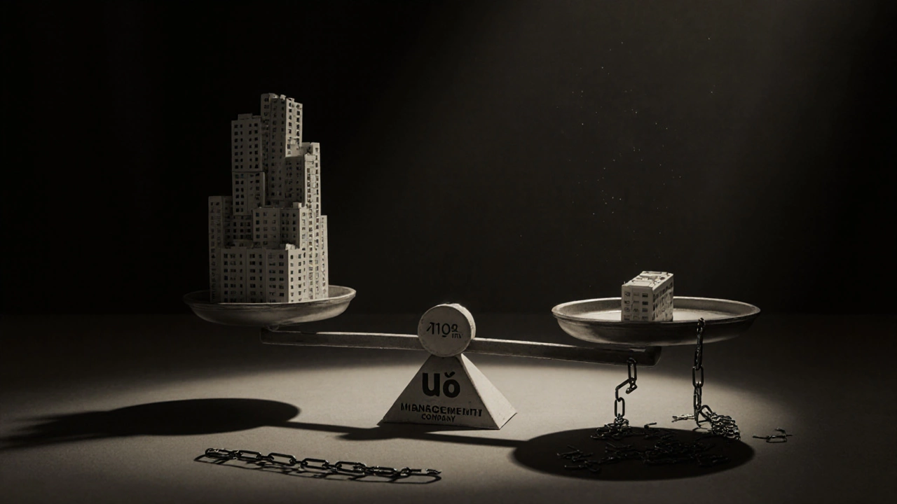 Весы с площадью приватизированных квартир против управляющей компании.