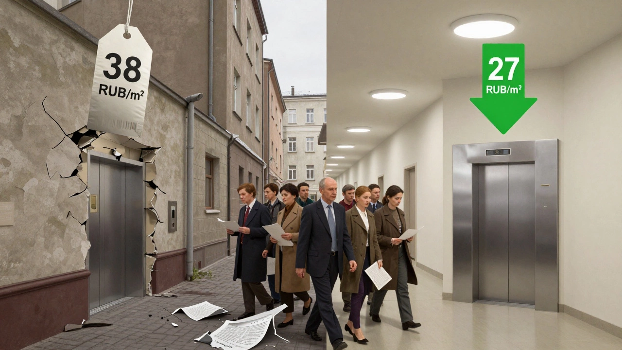 Дом с двумя разными тарифами: дорогой с разрухой и дешевый с ремонтом, между ними — жильцы