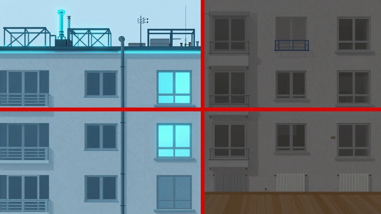 Разделение общего имущества дома и частных элементов квартиры по линии первого запорного крана.