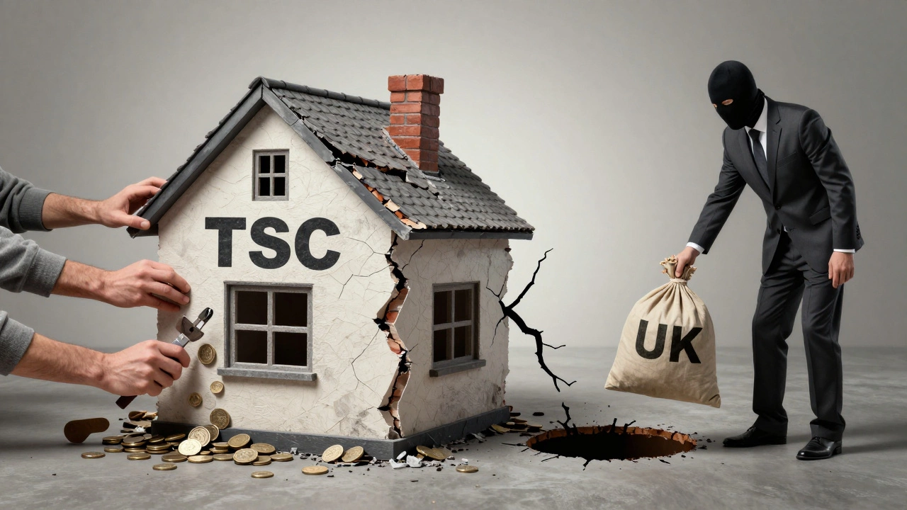 Разрушающийся дом: с одной стороны жильцы ремонтируют его, с другой — тайный менеджер крадет деньги.