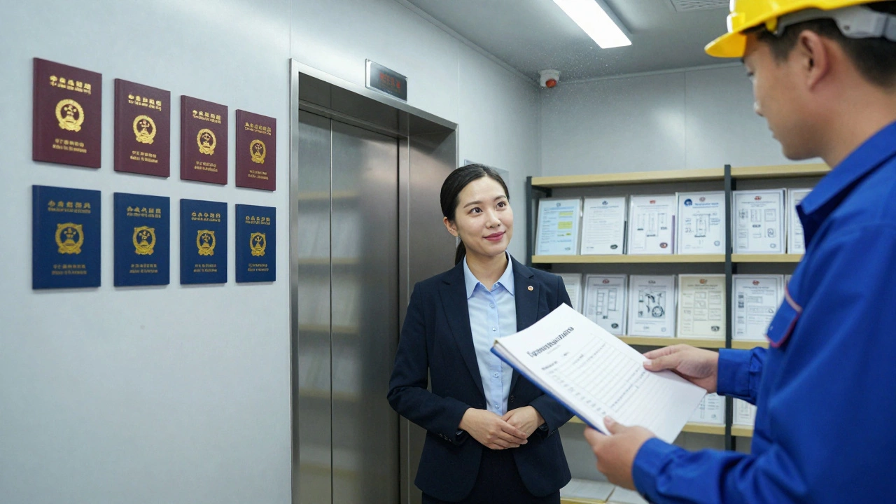 Менеджер УК получает паспорта оборудования от застройщика в техническом помещении.