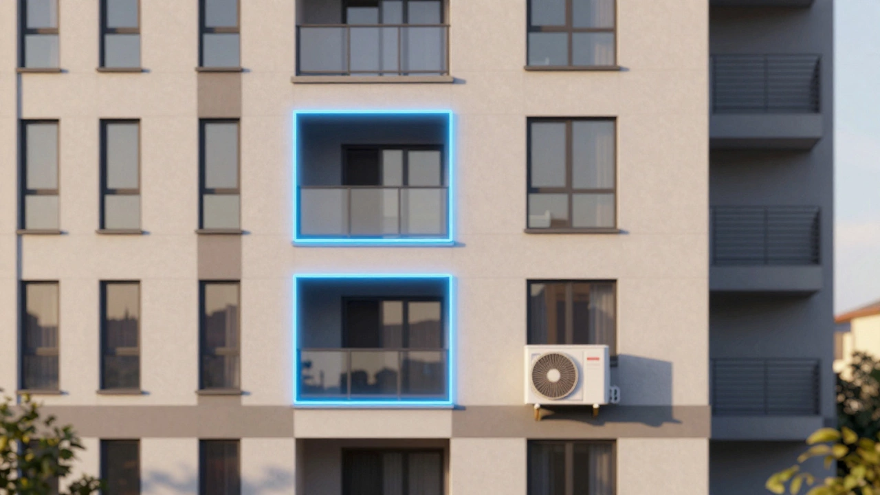 Схематичное изображение границ общего имущества на фасаде дома